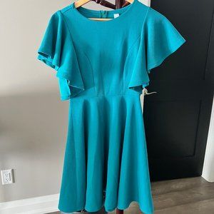 Teal Women's Stretchy A-Line Swing Flared Skater Cocktail Dress - Size S